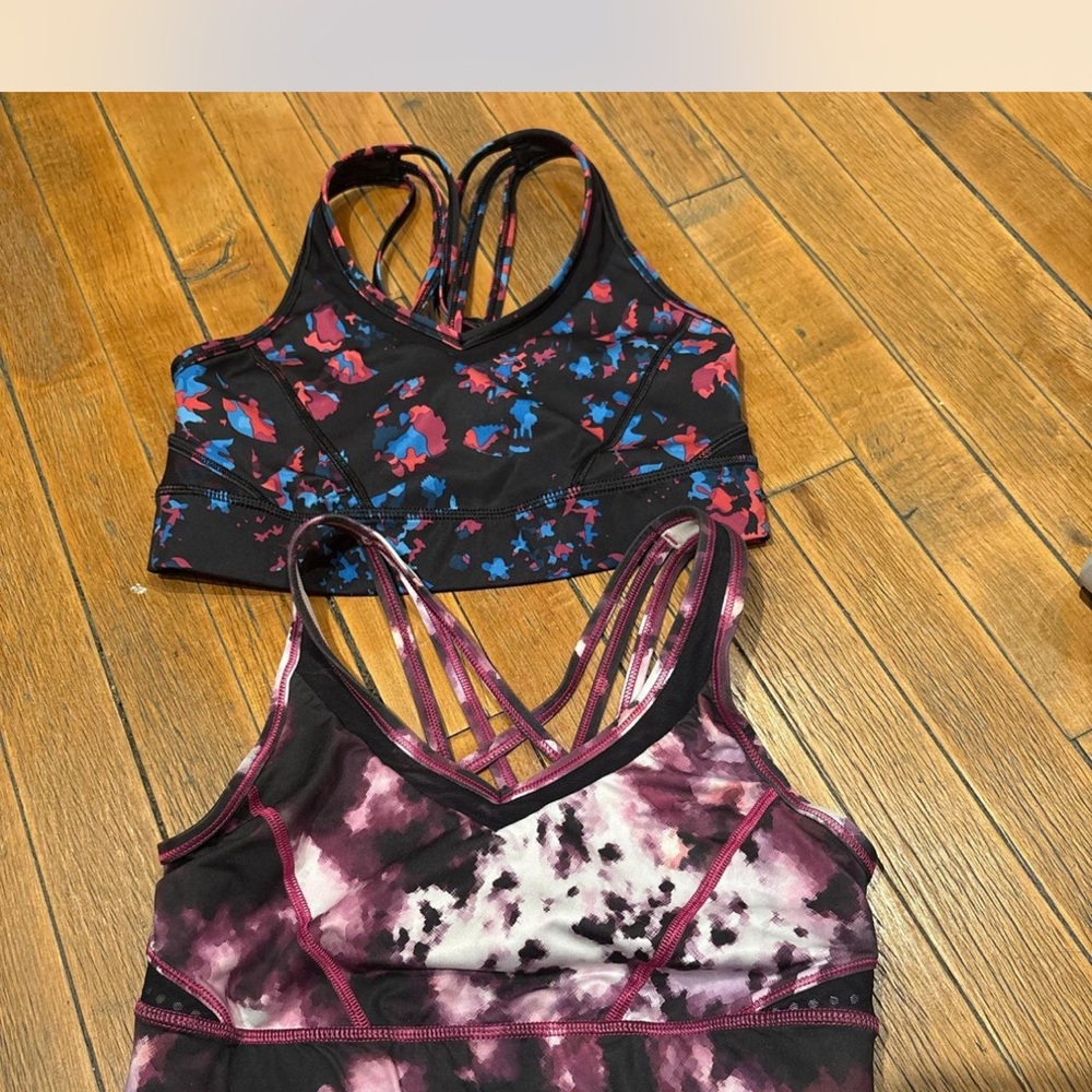 lululemon athletica Black and Pink Patterned Sports Bras size 6